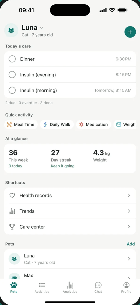 PetVitals by Katreo: daily care checklist